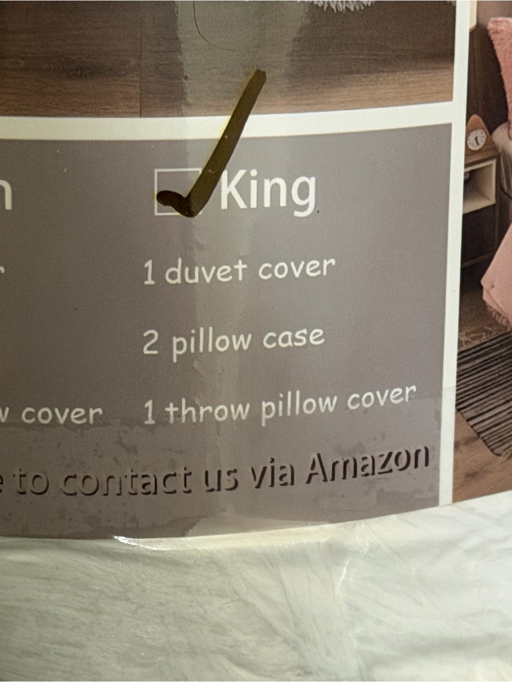 Plush Faux Fur King Size White Comforter Set - Cozy Home Bedding - Picture 5 of 6